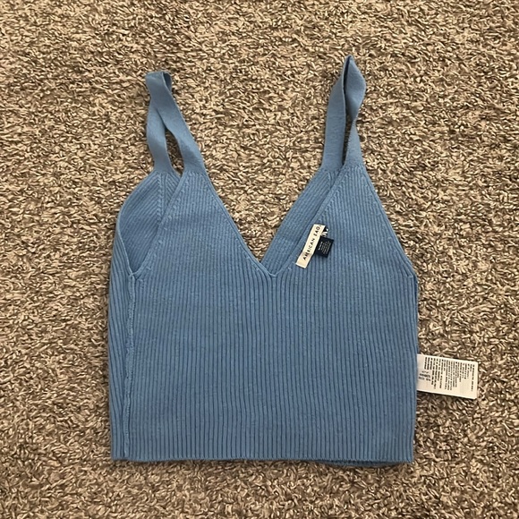 American Eagle Blue Ribbed Knit Sweater and Tank - Picture 8 of 9